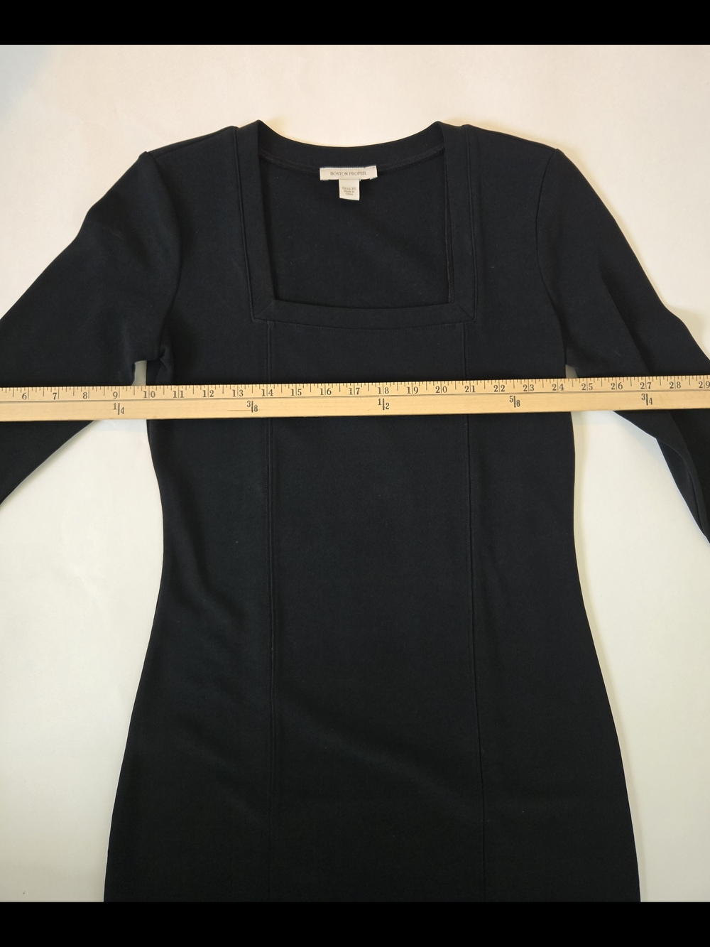 Boston Proper Square Neck Black Sheath Dress - Women's Size XS - Picture 8 of 10